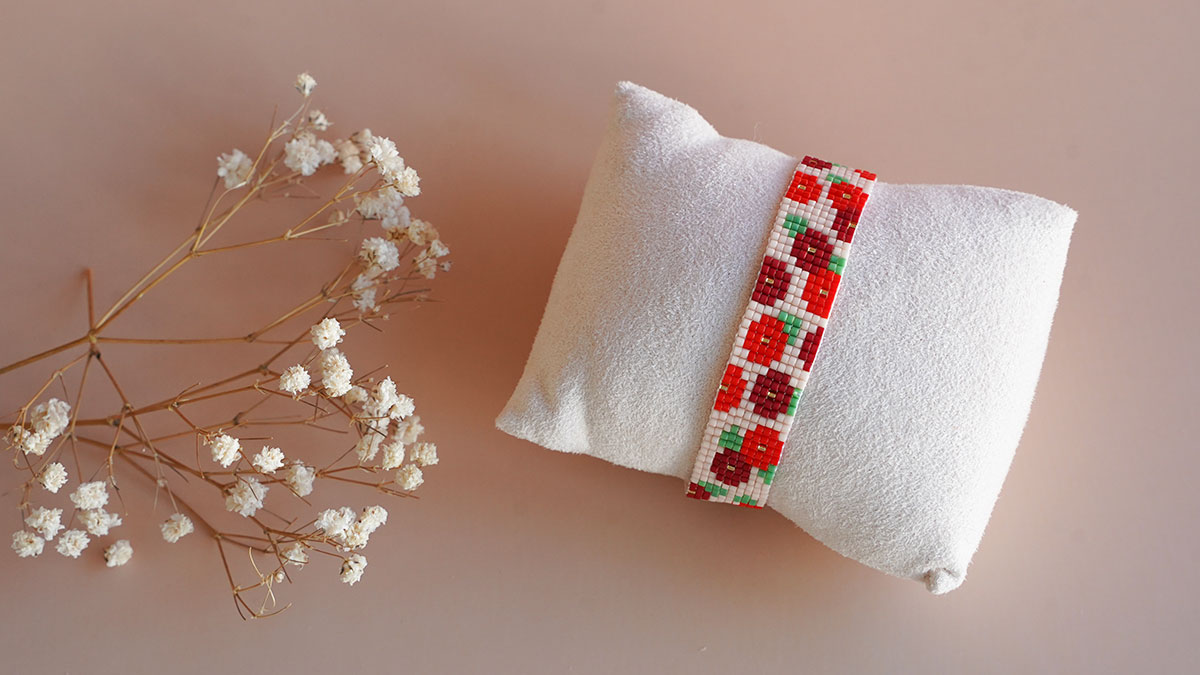 Schema  Spring cuff on the loom