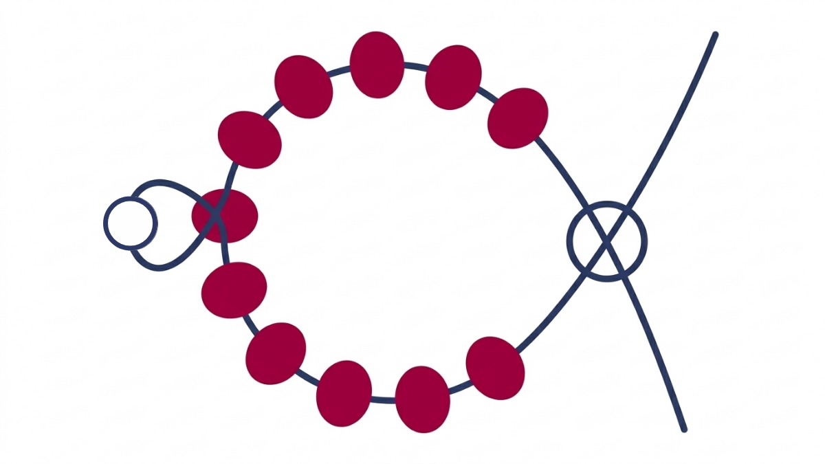 Miyuki 6/0 seed bead flower weave necklace : Step 3