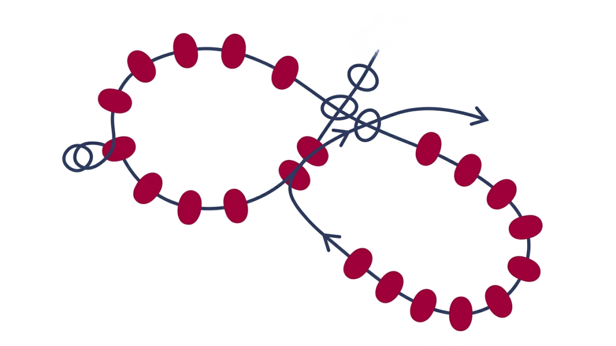 Miyuki 6/0 seed bead flower necklace : Step 5