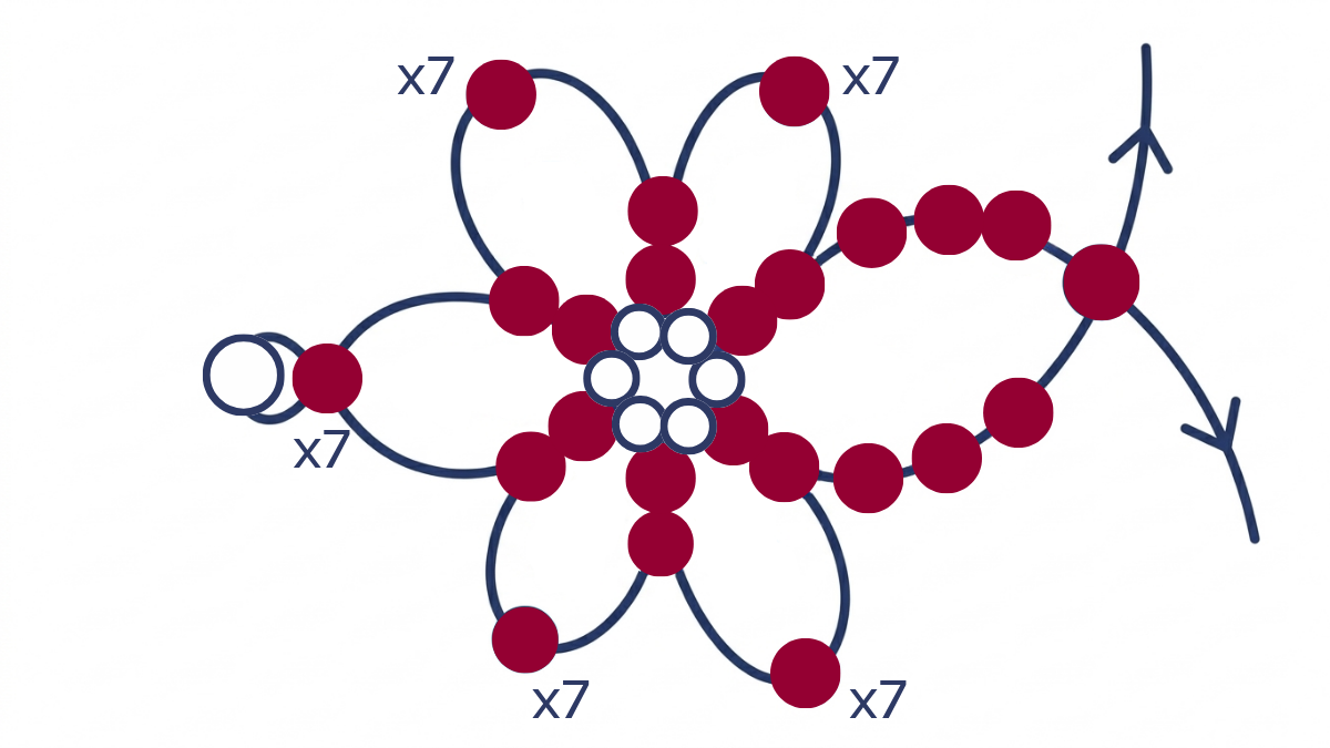 Miyuki 6/0 seed bead flower necklace : Step 9