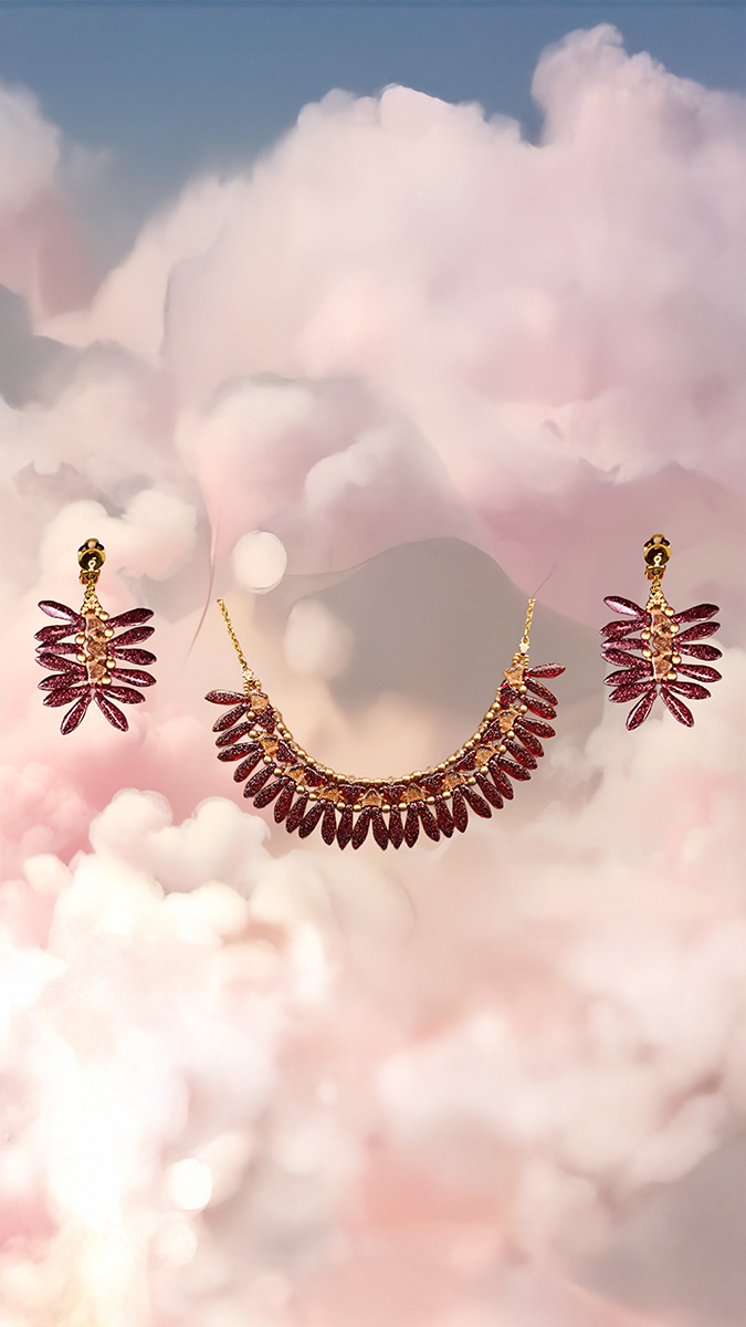 Schema  Aurora jewelry set by Les Créations d'Anna®, France