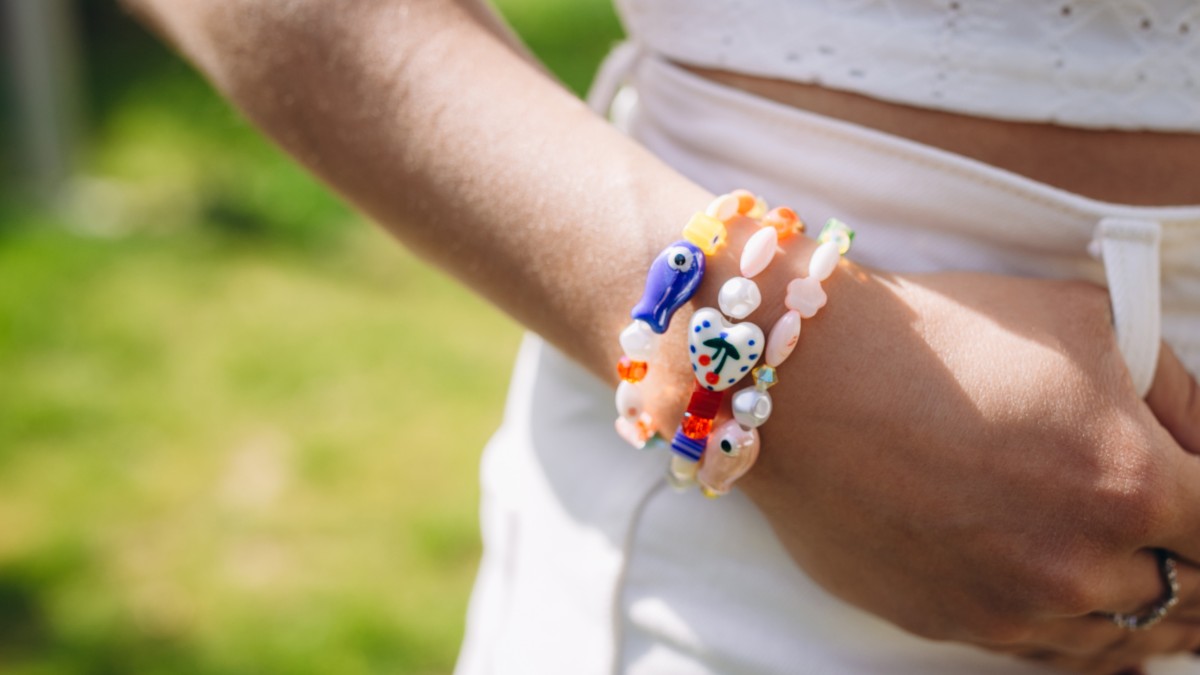 DIY: Trio of colorful ceramic beaded bracelets, Millefiori and Preciosa