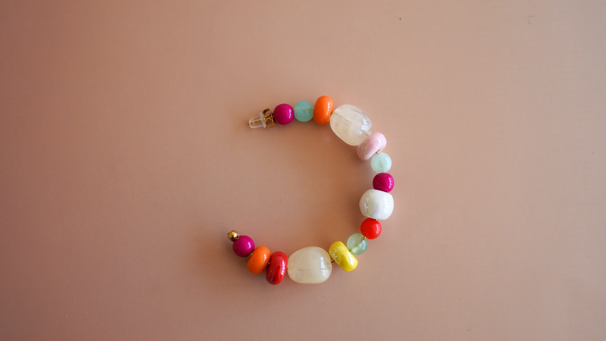 Earrings with mix of colored pearls : Step 7 Earrings with mix of colored pearls : Step 7