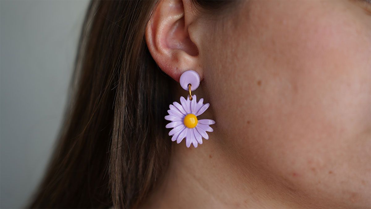 Schema  Polymer clay flower earrings