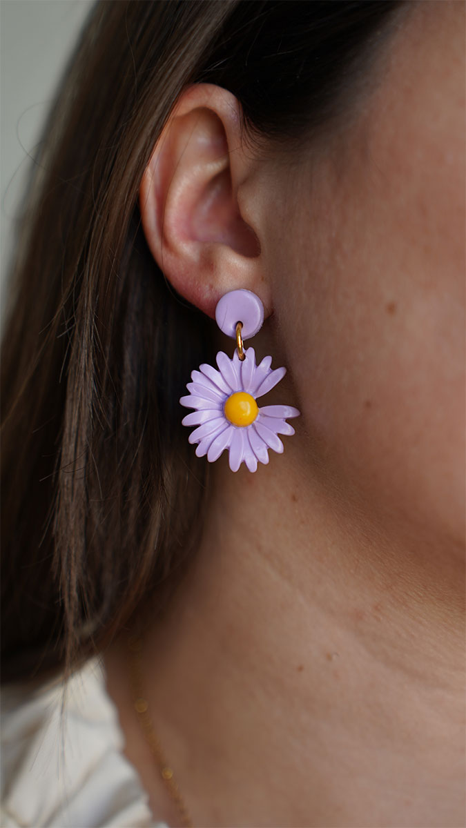 Polymer clay flower earrings