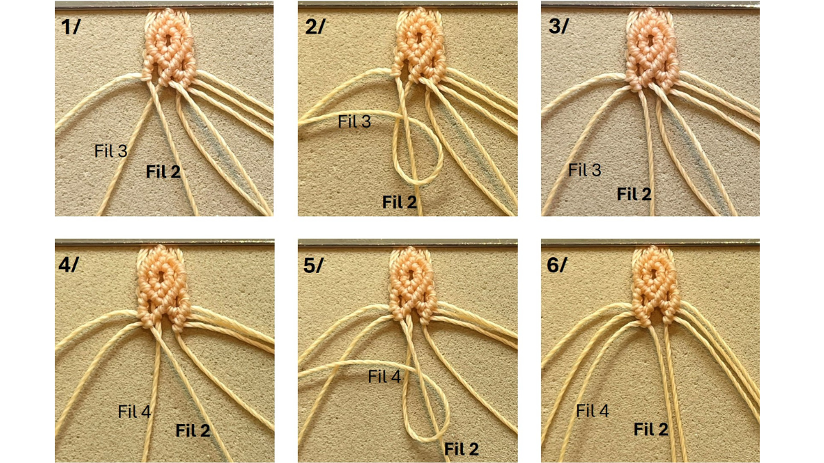 Micro-macramé bracelet with charms : Step 17 Micro-macramé bracelet with charms : Step 17