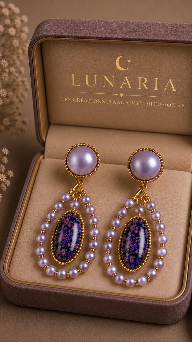 Schema Lunaria earrings by Les créations d'Anna® - France Schema Lunaria earrings by Les créations d'Anna® - France