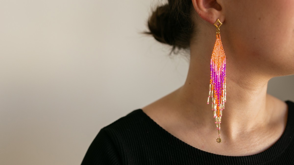 Double Brick Stitch Earrings