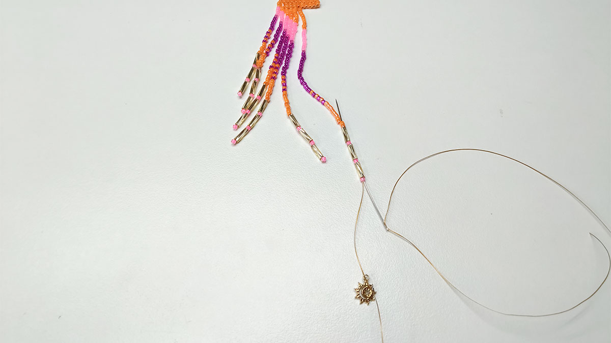 Double Brick Stitch Earrings : Step 13