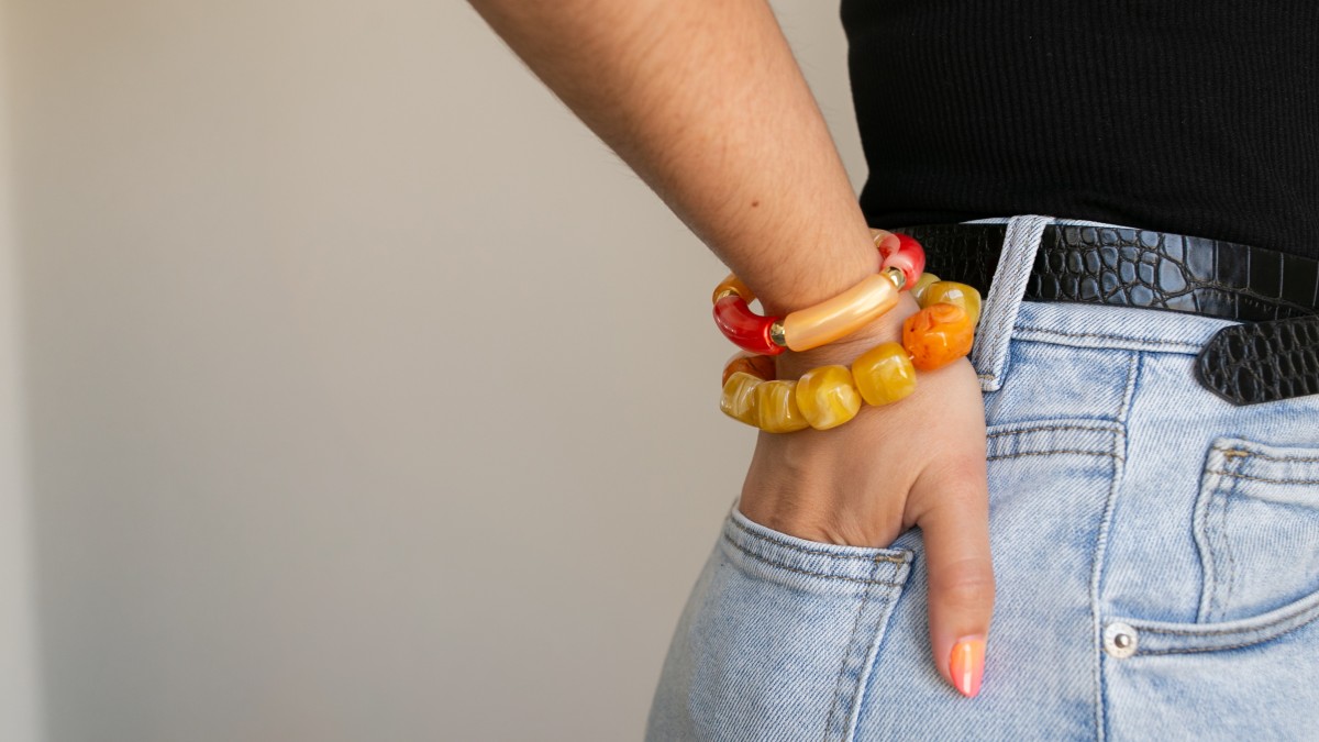 Bracelet élastique été avec perles tubes Bracelet élastique été avec perles tubes