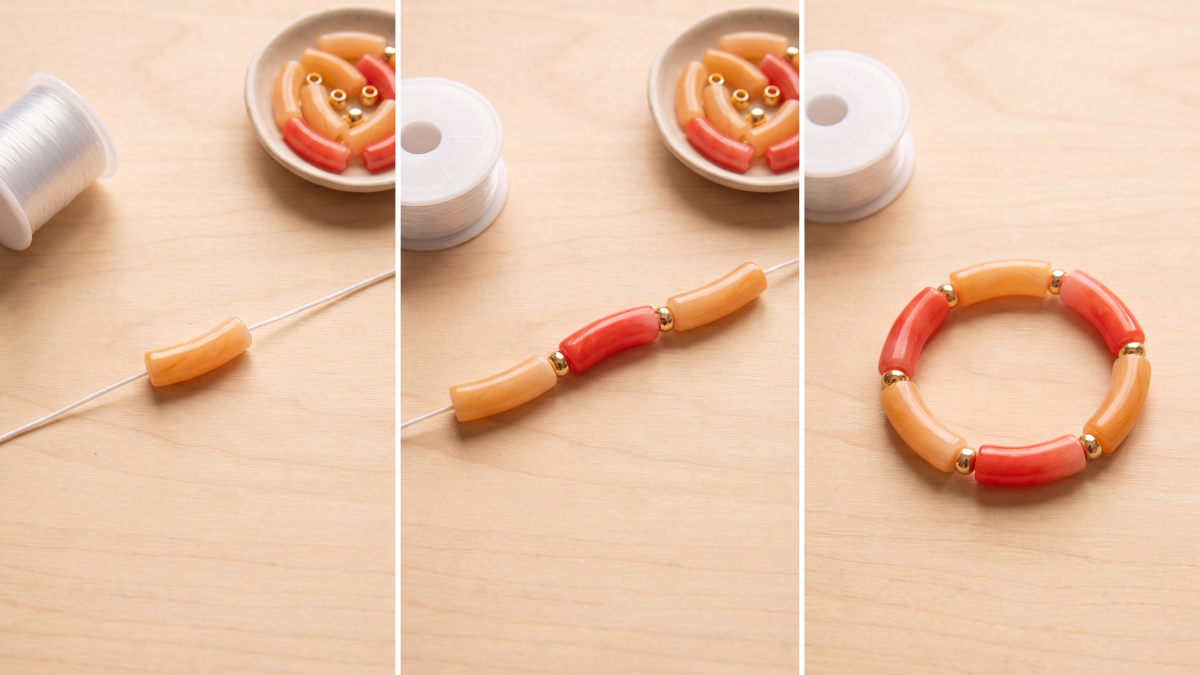 Summer Elastic Bracelets : Step 1