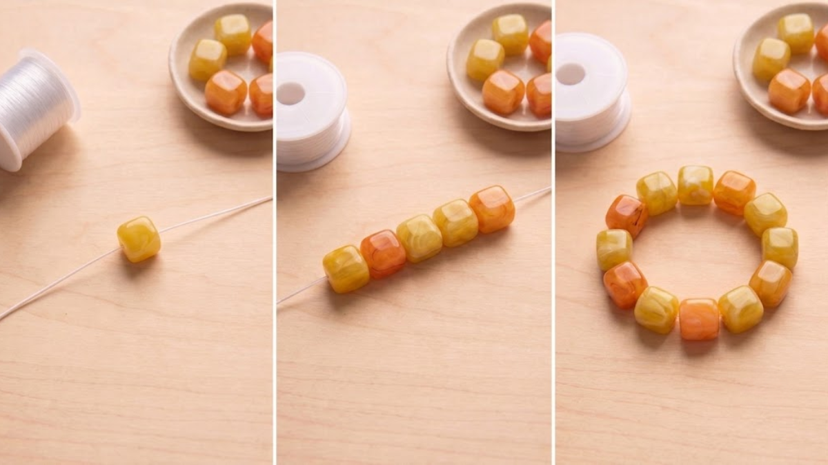 Summer Elastic Bracelets : Step 2