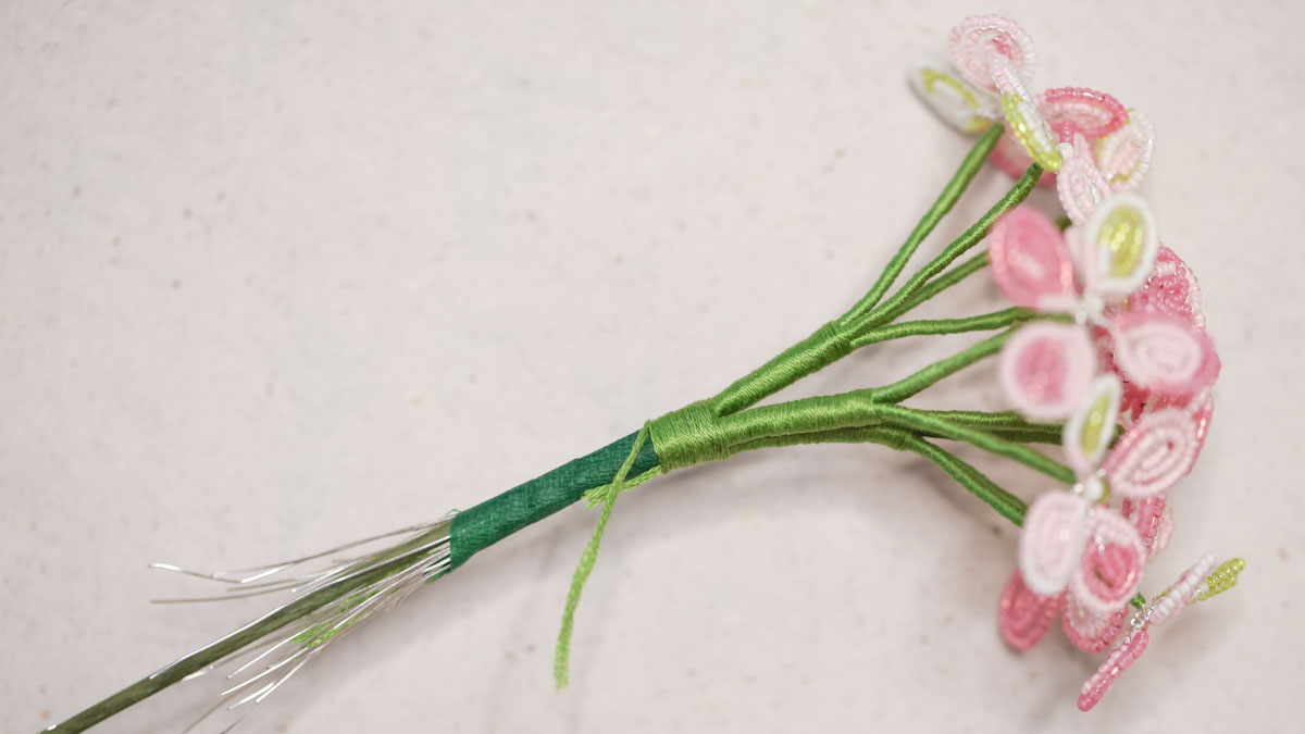 Miyuki Seed Bead Flower - Hydrangea : Step 18