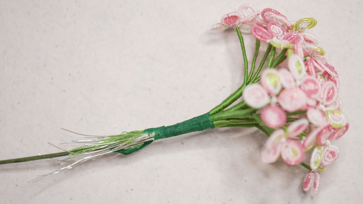 Miyuki Seed Bead Flower - Hydrangea : Step 19