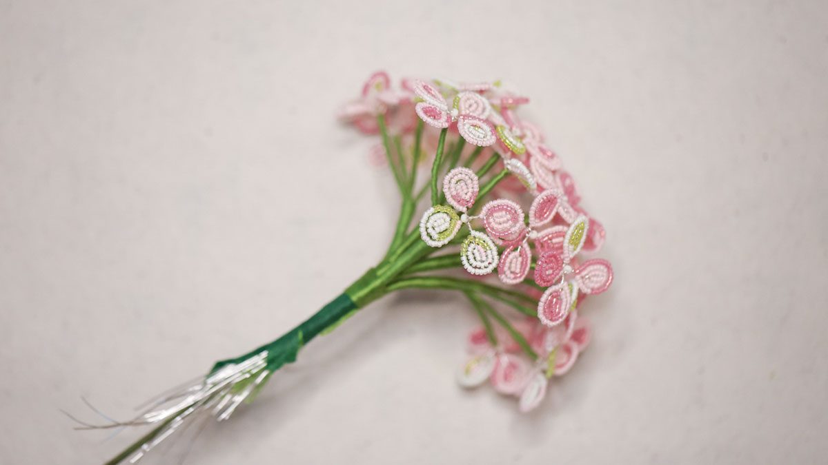 Miyuki Seed Bead Flower - Hydrangea : Step 20