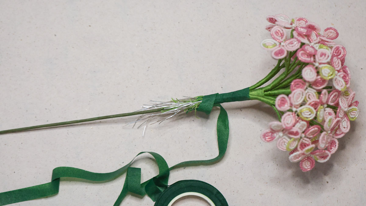 Miyuki Seed Bead Flower - Hydrangea : Step 21