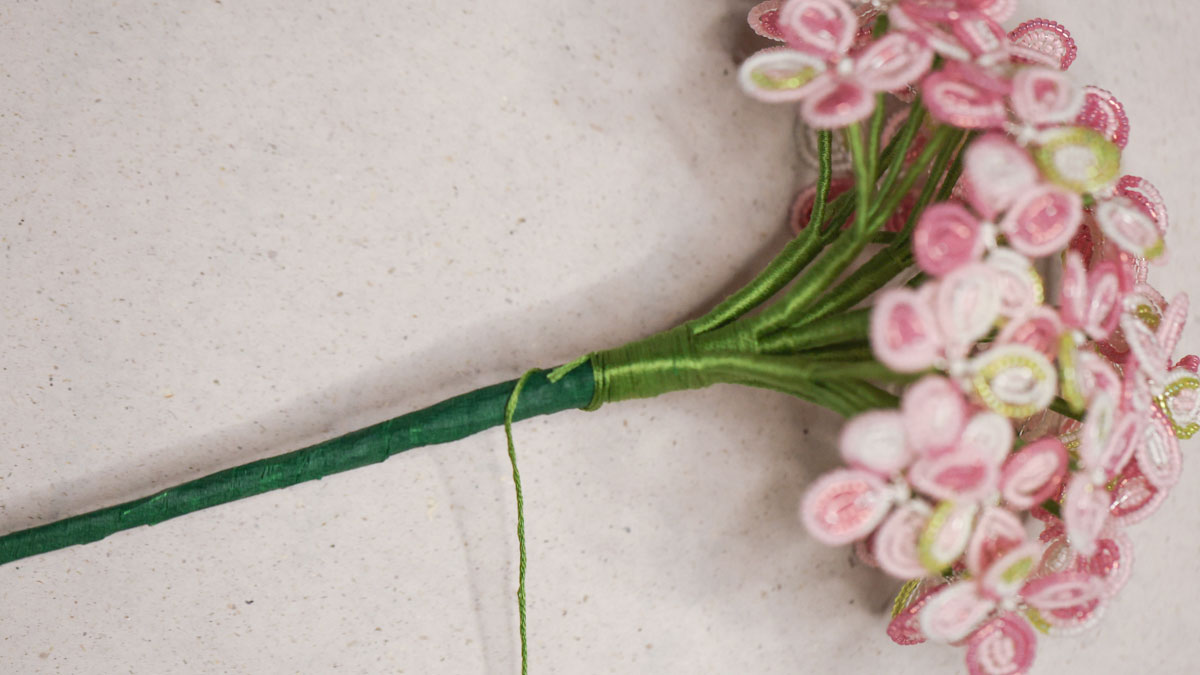 Miyuki Seed Bead Flower - Hydrangea : Step 25