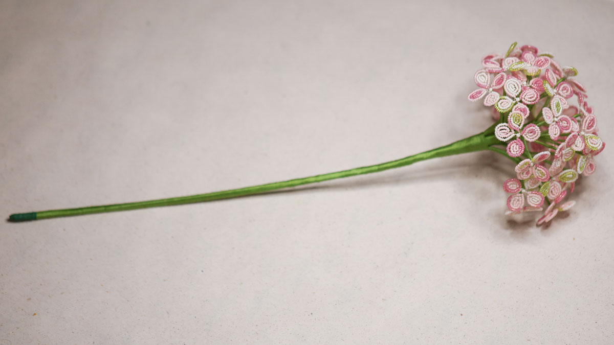 Miyuki Seed Bead Flower - Hydrangea : Step 27