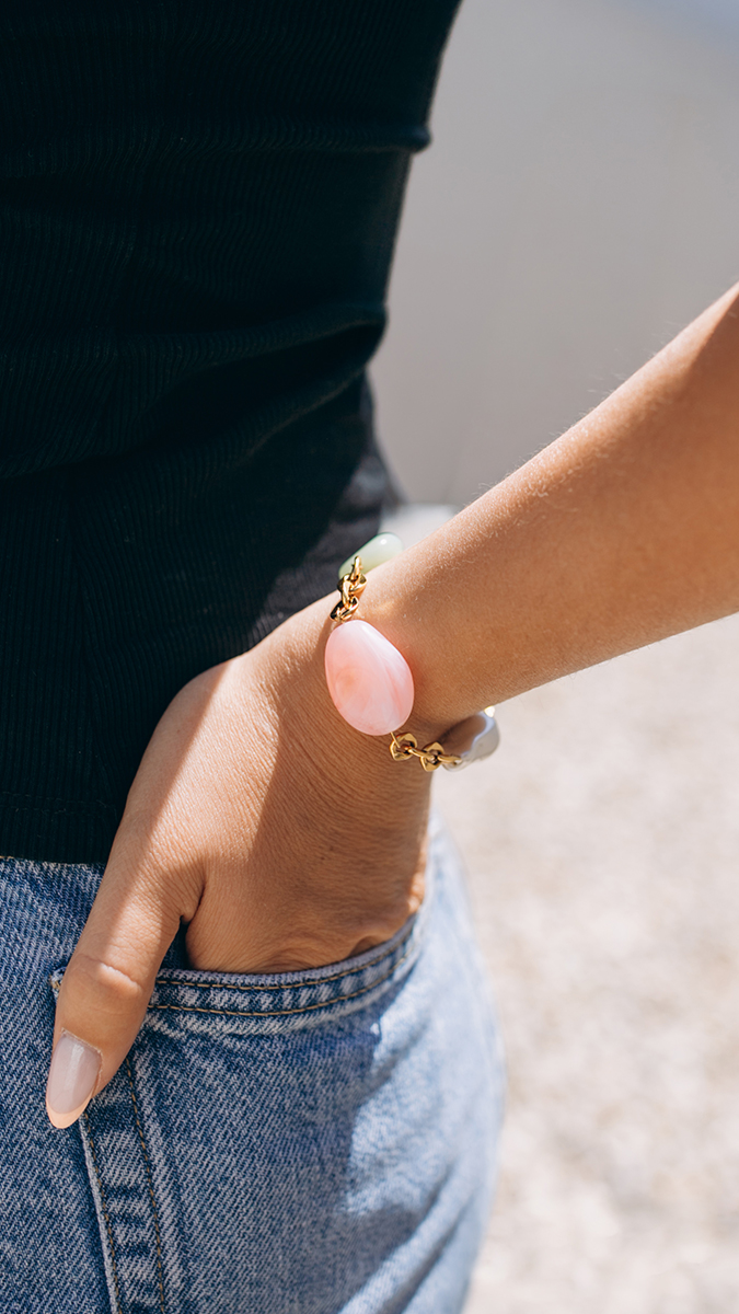 Schema Tutorial: Resin Bead Bracelet with a Gold Chain Schema Tutorial: Resin Bead Bracelet with a Gold Chain