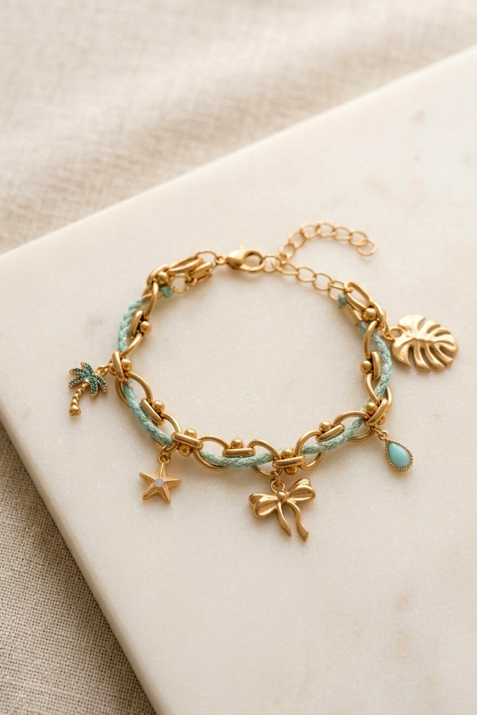 Schema Charm bracelet with cord Schema Charm bracelet with cord