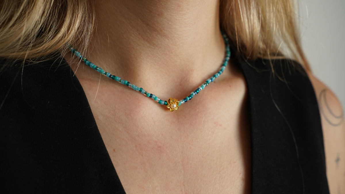 Turquoise Miyuki Seed Bead Necklace