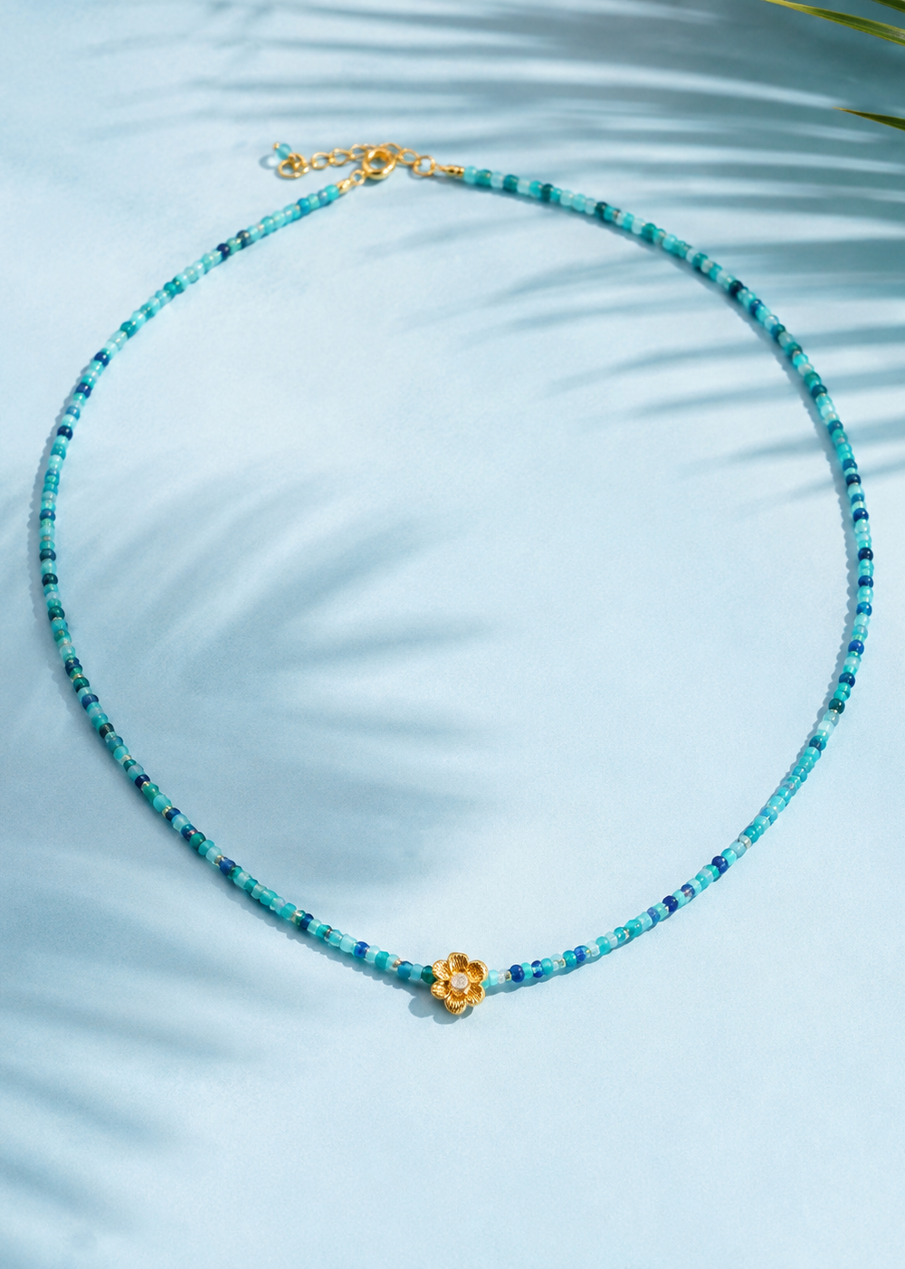 Schema  Turquoise Miyuki Seed Bead Necklace