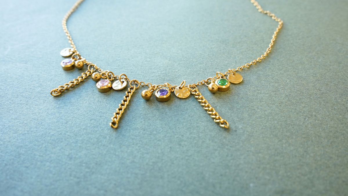 Birthstone and Stainless Steel Charm Necklace : Step 3