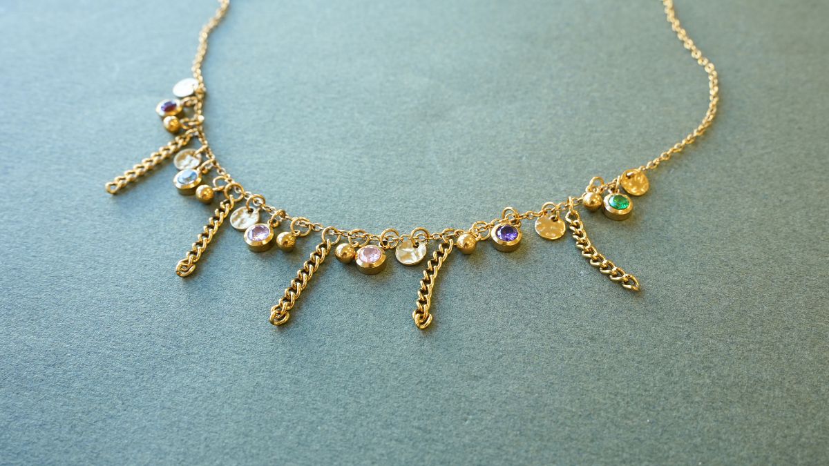 Birthstone and Stainless Steel Charm Necklace : Step 4