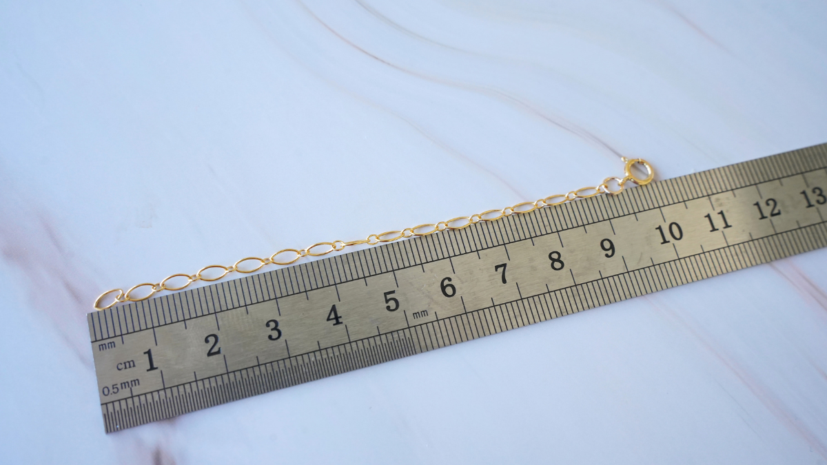 Gold Filled necklace with a chain, bead clusters, and a heart-shaped ring : Step 1 Gold Filled necklace with a chain, bead clusters, and a heart-shaped ring : Step 1