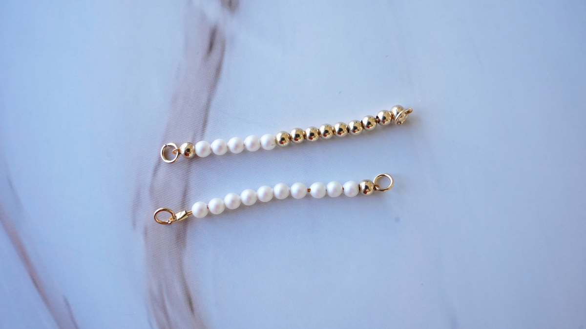 Gold Filled necklace with a chain, bead clusters, and a heart-shaped ring : Step 5 Gold Filled necklace with a chain, bead clusters, and a heart-shaped ring : Step 5