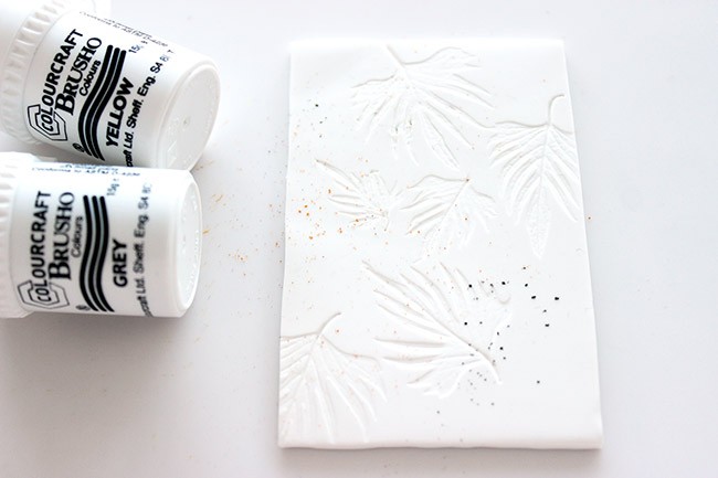 Brusho bookmark on Fimo : Step 3