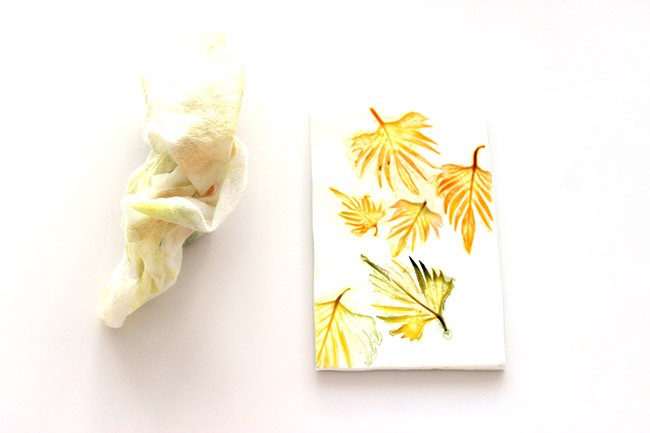 Brusho bookmark on Fimo : Step 6