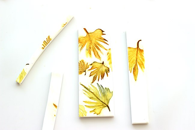 Brusho bookmark on Fimo : Step 7