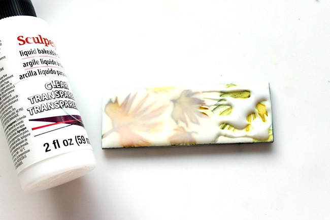 Brusho bookmark on Fimo : Step 9