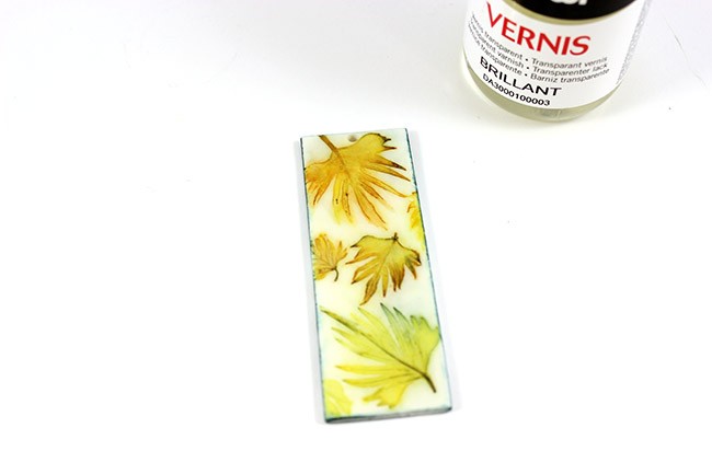 Brusho bookmark on Fimo : Step 10