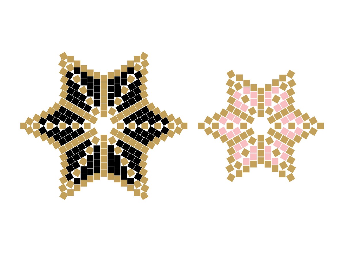 Schema  DIY Japanese Star In Circular Peyote Weaving Miyuki Delicas Beads