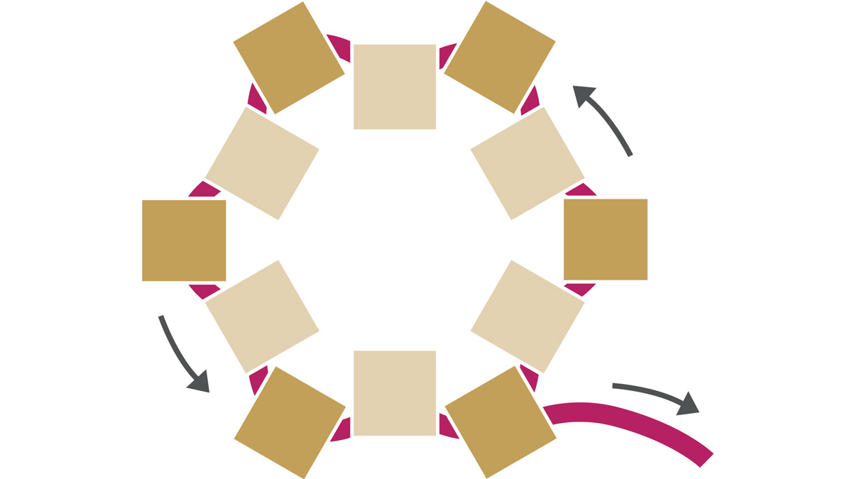 DIY Japanese weaving star Peyote circular beads Miyuki Delicas : Step 2