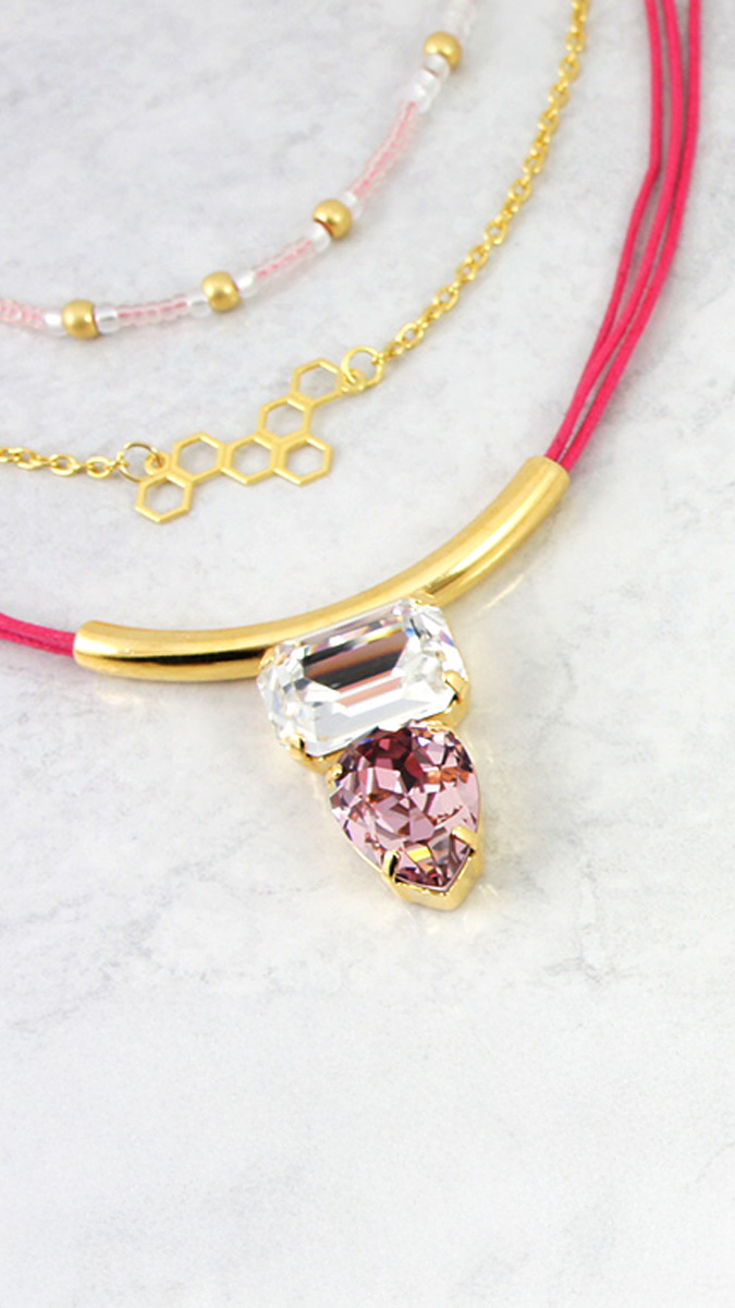 Schema Necklace Multirangs PureCrystal Pendant Schema Necklace Multirangs PureCrystal Pendant