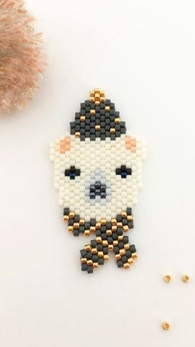 Schema Polar bear pattern in brick stitch weaving by My Little Bazaar Schema Polar bear pattern in brick stitch weaving by My Little Bazaar