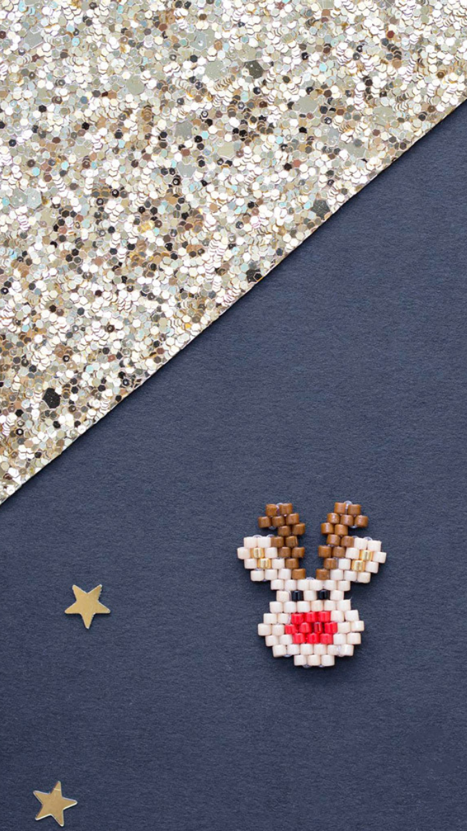 Schema  Rudolph the Christmas reindeer brick stitch pattern