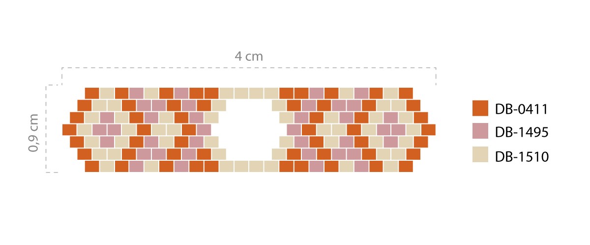 Schema  Miyuki Brickstitch Spike Beads PureCrystal Bracelet