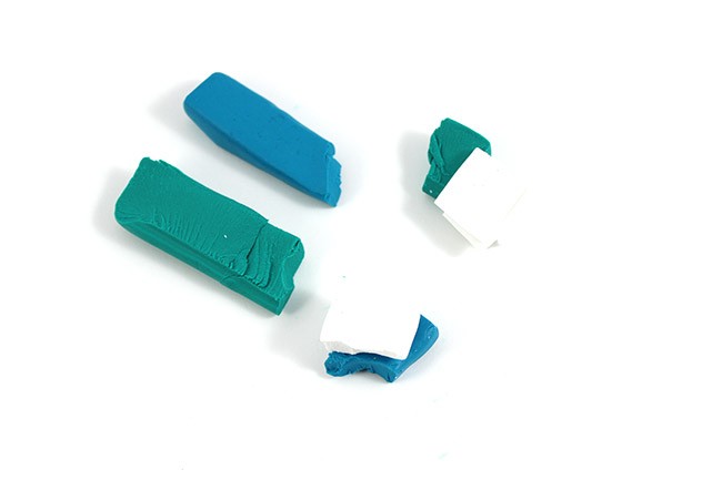 Earrings in Fimo imitation crocheted wool : Step 1