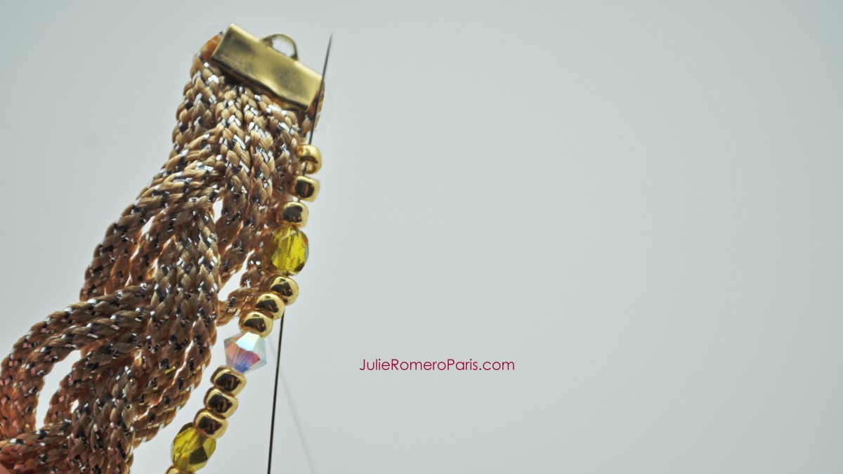 Headband Toho seed beads and PureCrystal crystals chain : Step 10