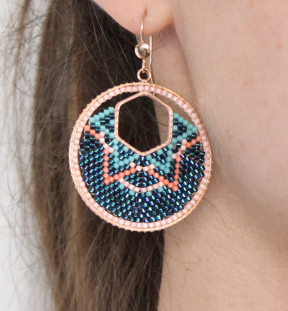 Schema  Creoles Weaving Brick Stitch Miyuki two spacers