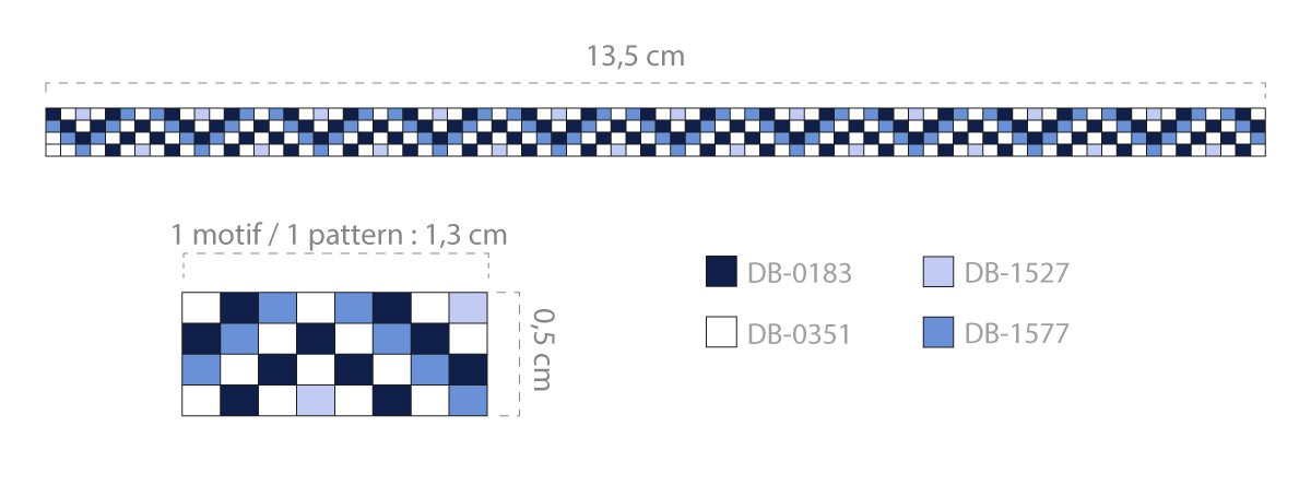 Schema  Miyuki 4-row bracelet at the loom