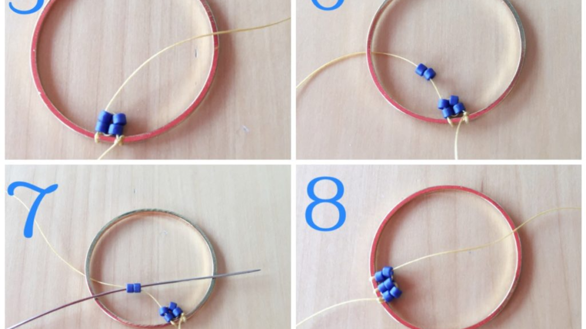 Pendant mandala circle weaving brick stitch beads Miyuki by Petit bout de chou : Step 2 Pendant mandala circle weaving brick stitch beads Miyuki by Petit bout de chou : Step 2