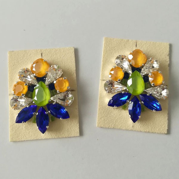 cabochon earrings PureCrystal majestic blue, buttercup and lime : Step 15