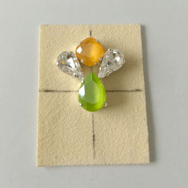 cabochon earrings PureCrystal majestic blue, buttercup and lime : Step 7