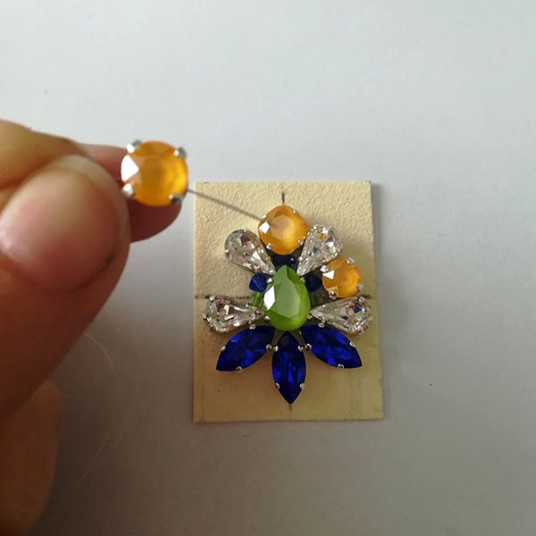 cabochon earrings PureCrystal majestic blue, buttercup and lime : Step 13