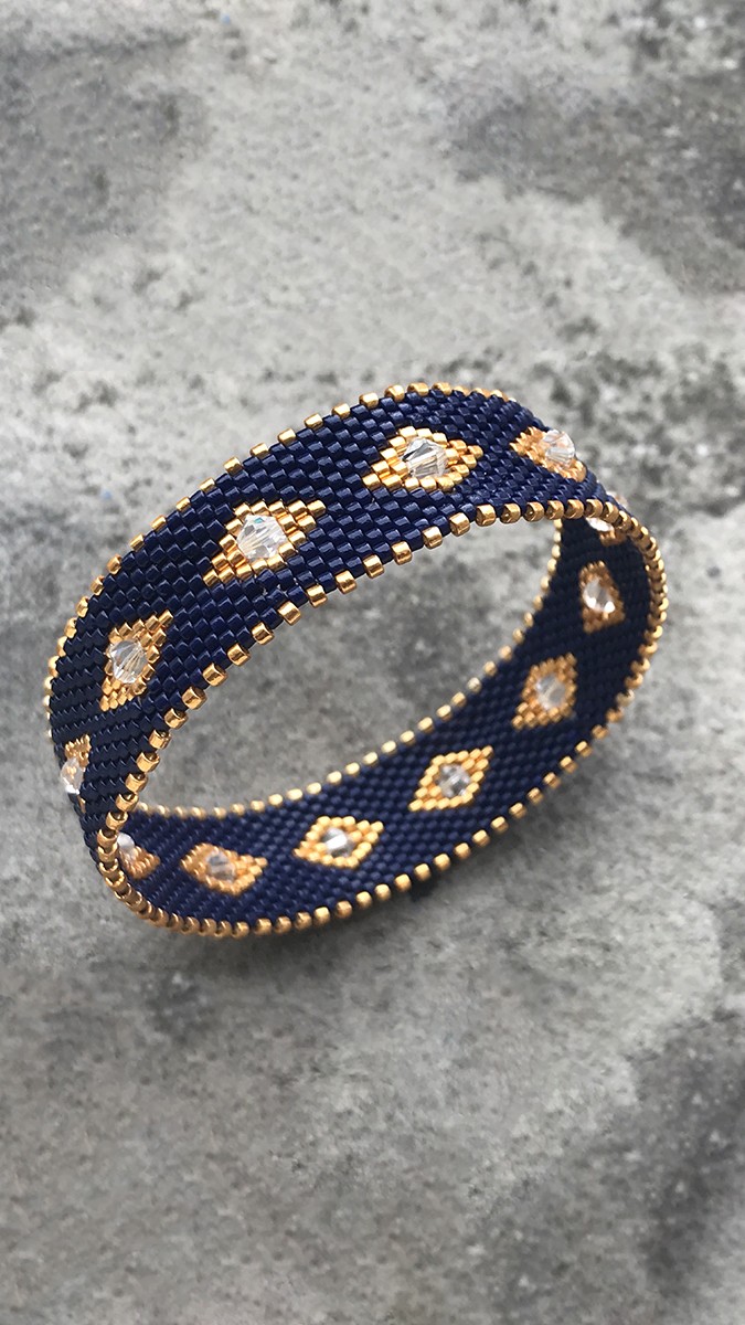 Schema  DIY peyote weaving bangle bracelet with Miyuki Delicas beads